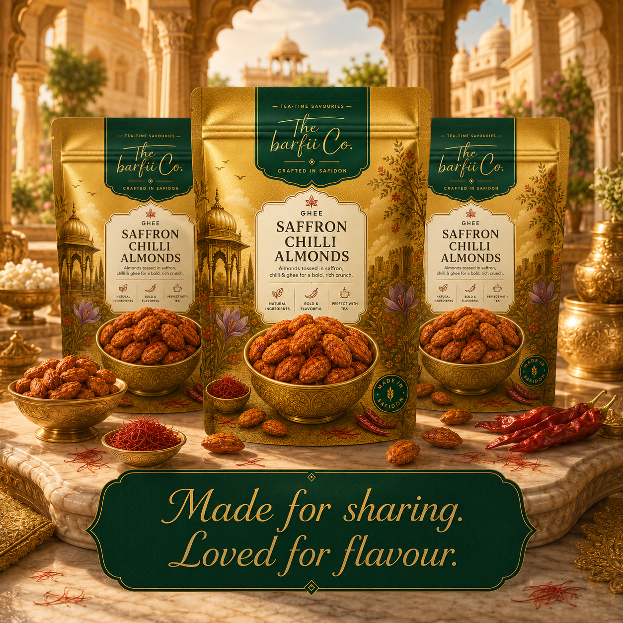 Ghee Saffron Chilli Almonds
