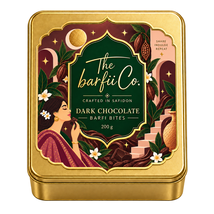 Dark Chocolate Barfi Bites 200g tin