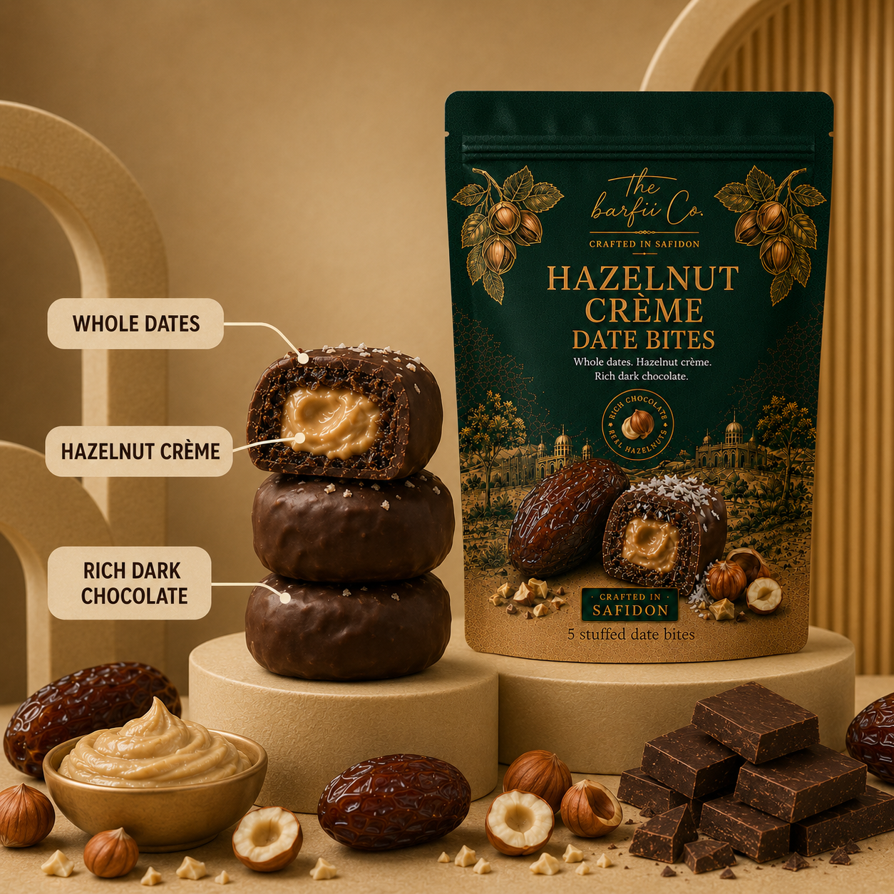 Hazelnut Crème Date Bites
