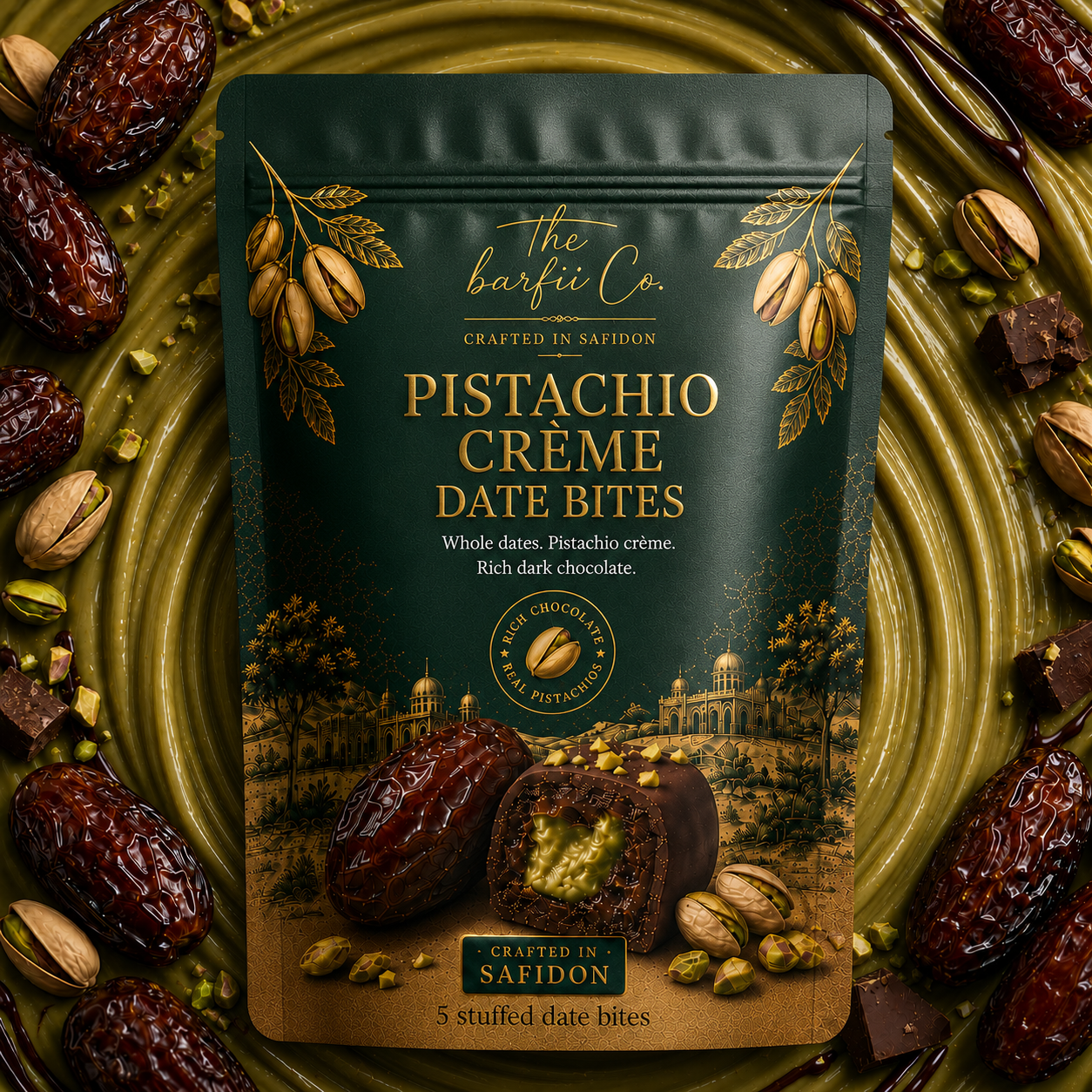 Pistachio Crème Date Bites