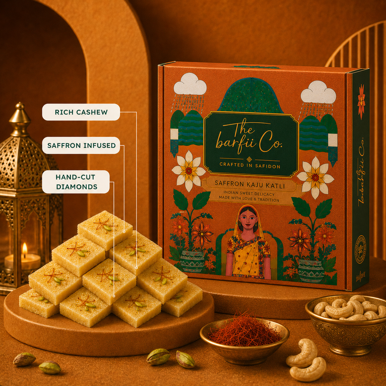 Saffron Kaju Katli - The OG Barfi