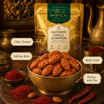 Ghee Saffron Chilli Almonds