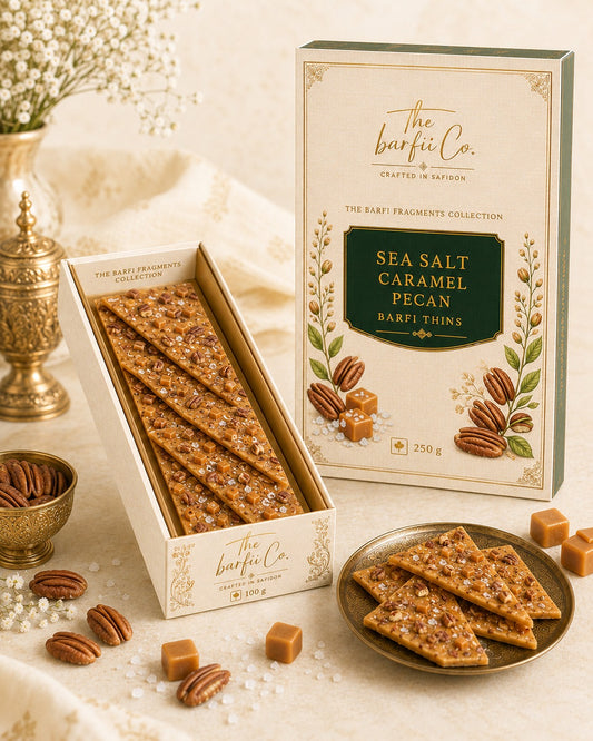 Sea Salt Caramel Pecan Barfi Thins